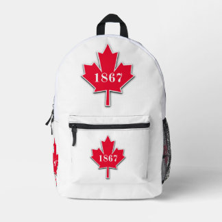 I LOVE Canada - Red Maple Leaf - Est 1867 Printed Backpack