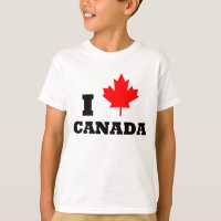 I Love Canada Red Maple Leaf T-shirt