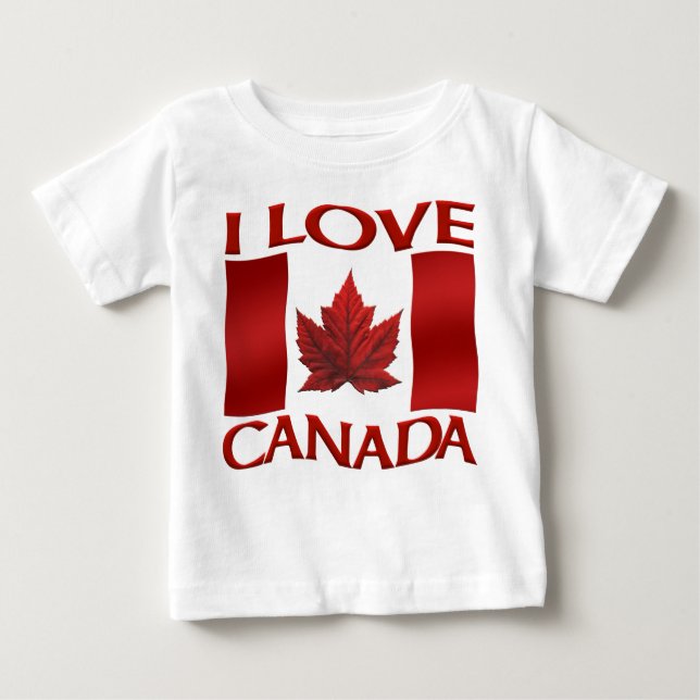 I Love Canada Souvenir Romper Baby Canada Romper Baby T-Shirt (Front)