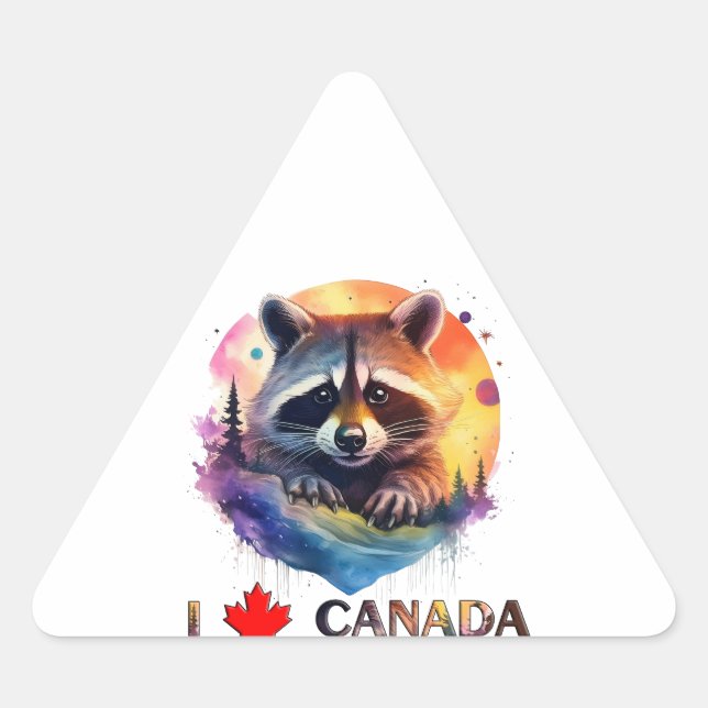 I love Canada Triangle Sticker (Front)