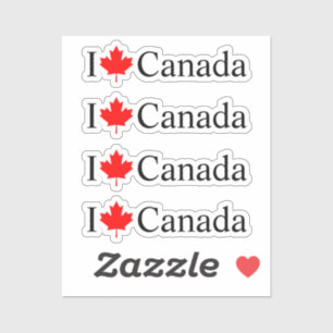 I love Canada with red maple leaf four