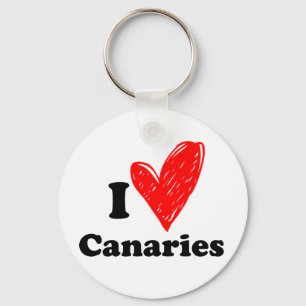 I love Canaries Key Ring