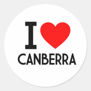 I Love Canberra Classic Round Sticker