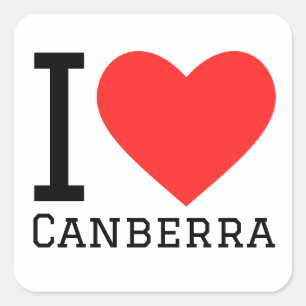 I love Canberra Square Sticker