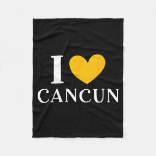 I Love Cancun Mexico Vacation _2 Fleece Blanket