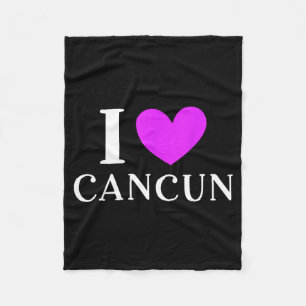 I Love Cancun Mexico Vacation  Fleece Blanket