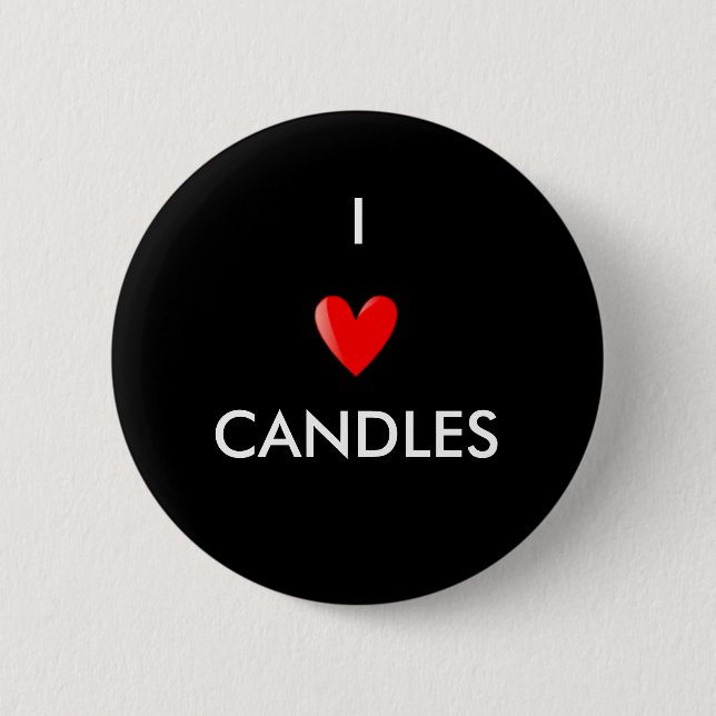 I Love Candles 6 Cm Round Badge (Front)