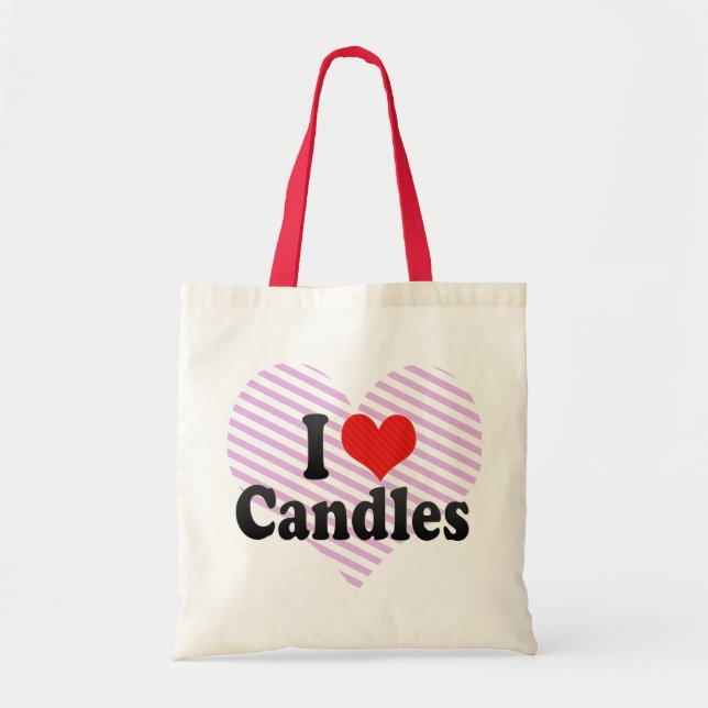 I Love Candles Tote Bag (Front)