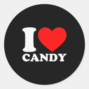 I Love Candy  Classic Round Sticker