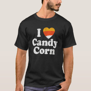 I Love Candy Corn Halloween Retro 80's 70's Cost T-Shirt