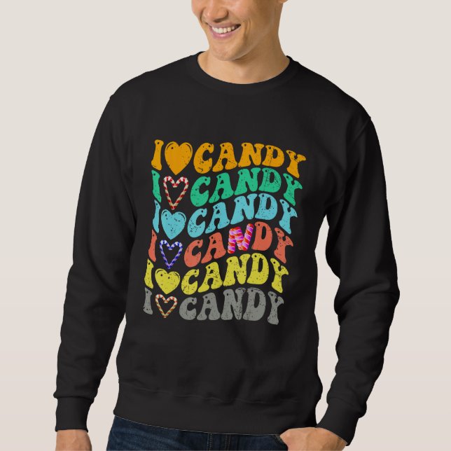 I love Candy Halloween Party Cute Trick or Treat Sweatshirt (Front)
