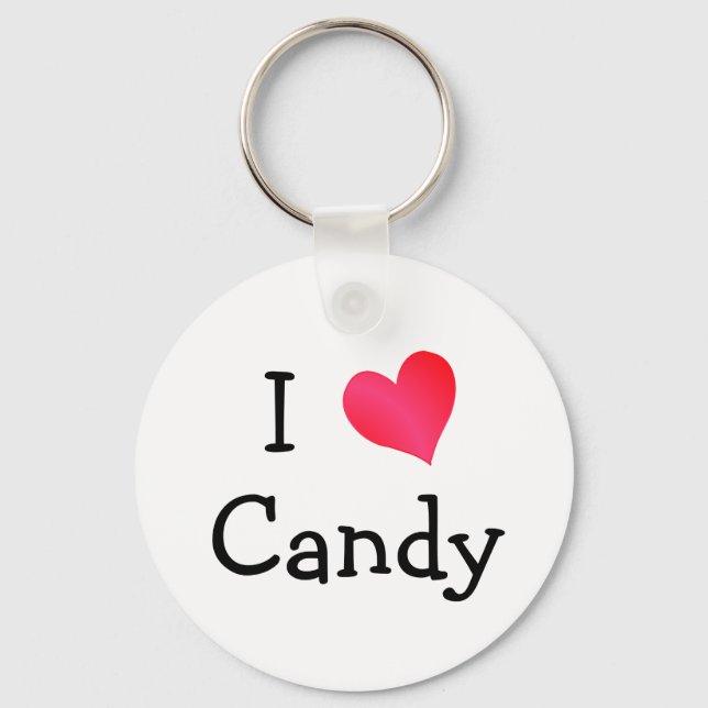 I Love Candy Key Ring (Front)