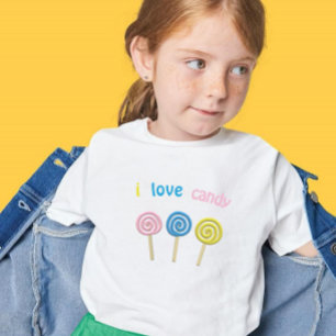 I Love Candy pastel swirl kid casual look T-Shirt