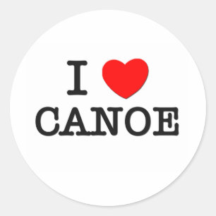 I Love CANOE Massachusetts Classic Round Sticker