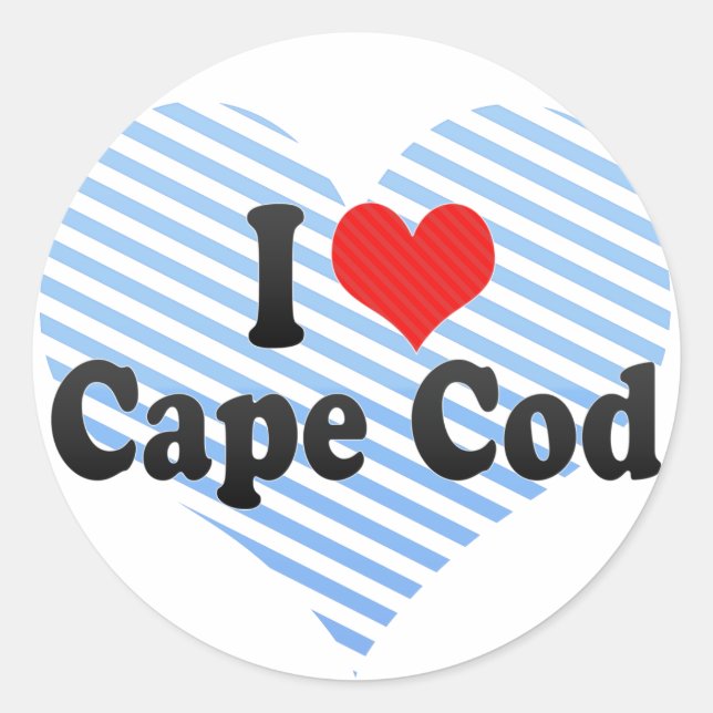 I Love Cape Cod Classic Round Sticker (Front)