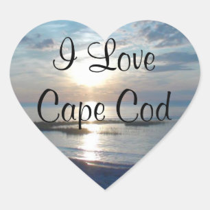 I Love Cape Cod Heart Stickers
