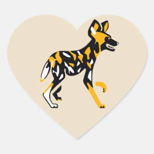 I love Cape Hunting dogs - African Wild dogs - Heart Sticker