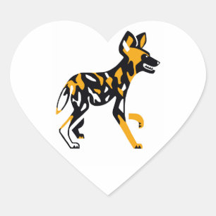 I love Cape Hunting dogs - African Wild dogs - Heart Sticker