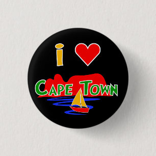 I Love Cape Town Table Mountain Button Badge