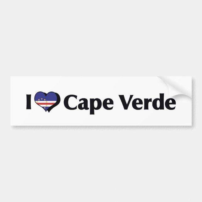 I Love Cape Verde Flag Bumper Sticker (Front)