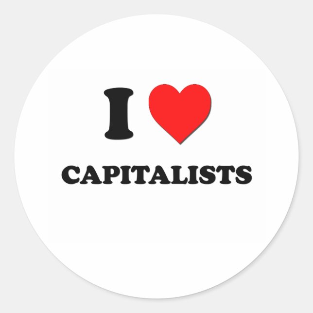 I love Capitalists Classic Round Sticker (Front)