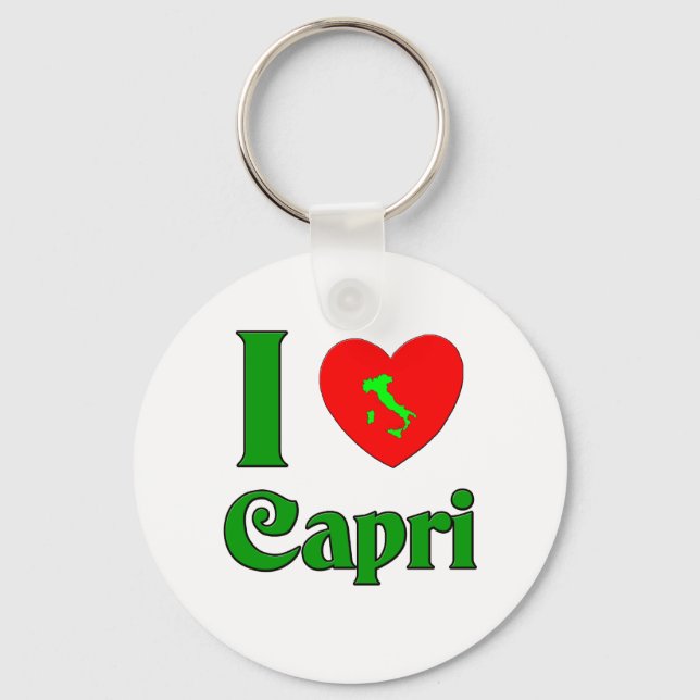I Love Capri Italy Key Ring (Front)