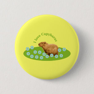 I love Capybaras 6 Cm Round Badge