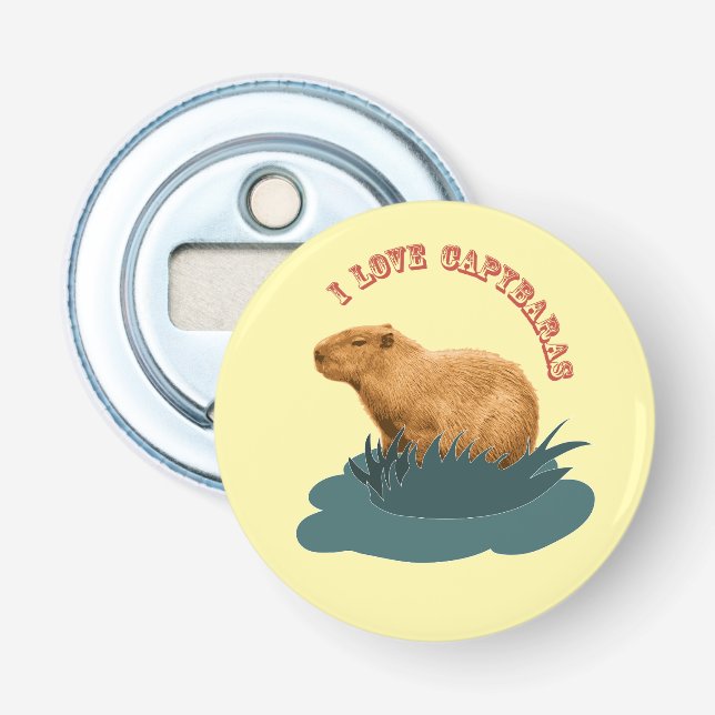 I Love Capybaras  Bottle Opener (Front)