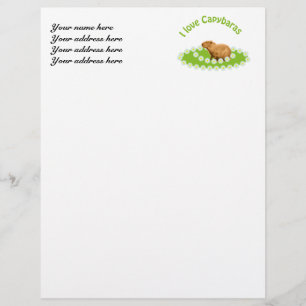 I love Capybaras Customised Letterhead