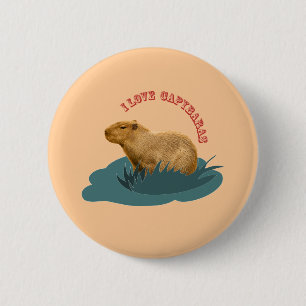 I Love Capybaras Cute Capybara Lover 6 Cm Round Badge