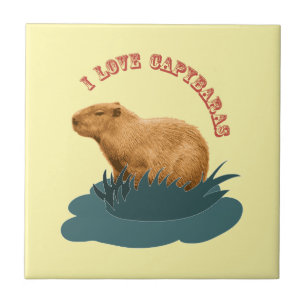 I Love Capybaras Cute Capybara Lover Ceramic Tile