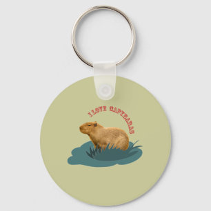 I Love Capybaras Cute Capybara Lover Key Ring