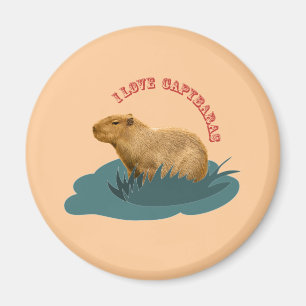 I Love Capybaras Cute Capybara Lover Magnet