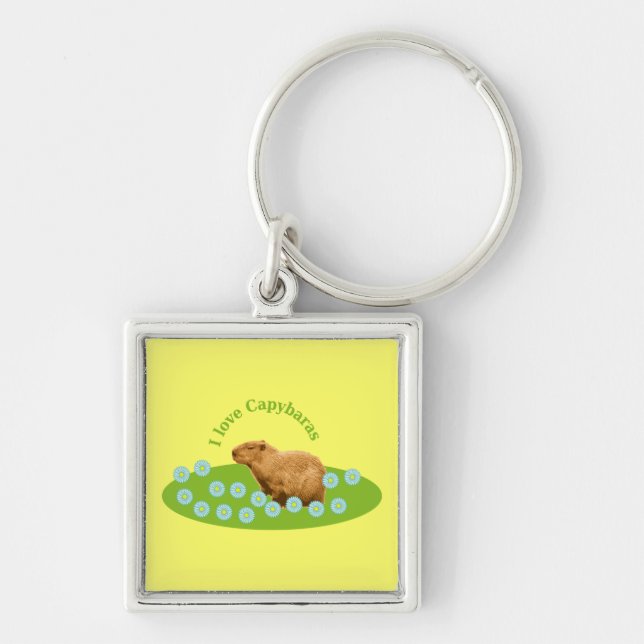 I love Capybaras Key Ring (Front)