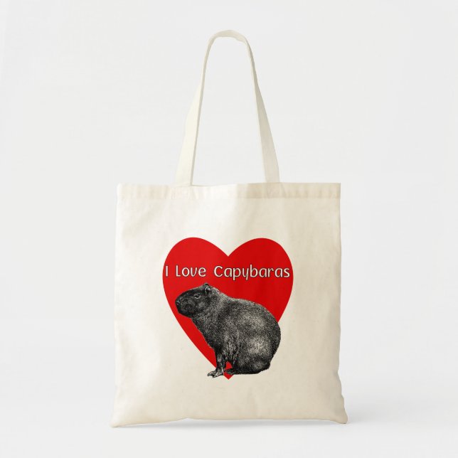 I Love Capybaras Tote Bag (Front)