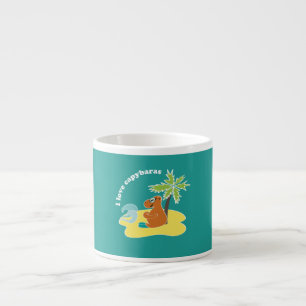 I Love Capybaras Tropical Beach Art Espresso Cup