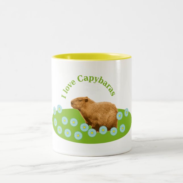 I love Capybaras Two-Tone Coffee Mug (Center)