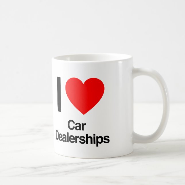 i love car dealerships coffee mug (Right)