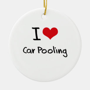 I love Car Pooling Ceramic Ornament