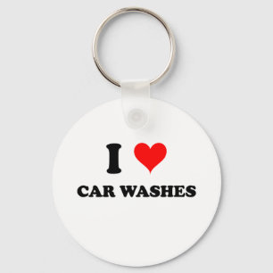 I Love Car Washes Key Ring