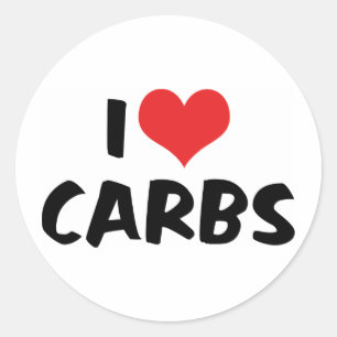 I Love Carbs Classic Round Sticker
