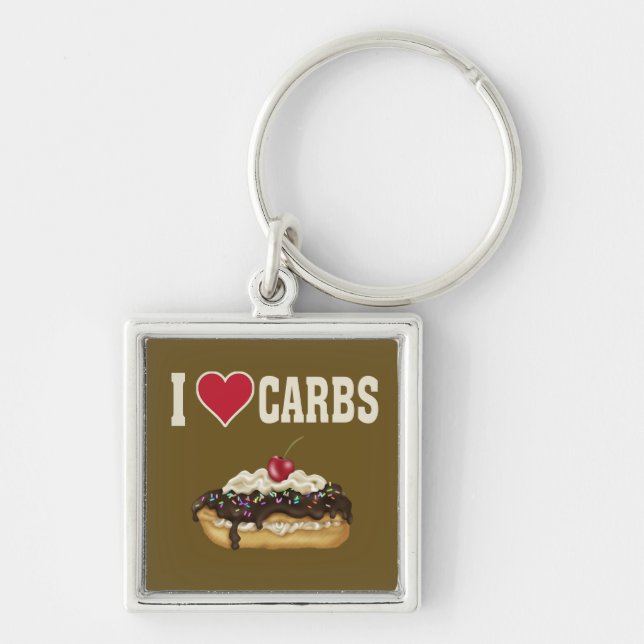 I Love Carbs Key Ring (Front)