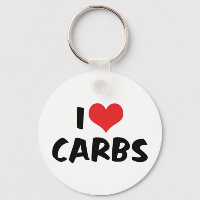 I Love Carbs Keychain (Front)