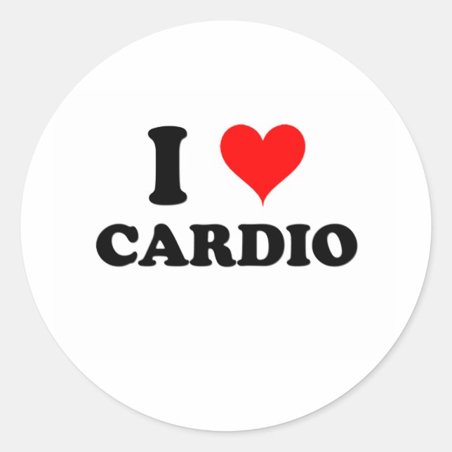 I Love Cardio Classic Round Sticker (Front)