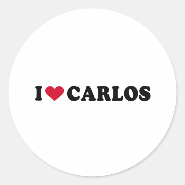 I LOVE CARLOS CLASSIC ROUND STICKER (Front)