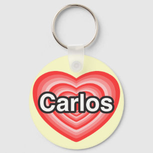 I love Carlos. I love you Carlos. Heart Key Ring