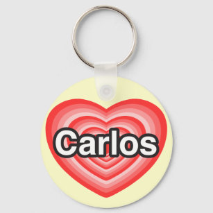 I love Carlos. I love you Carlos. Heart Key Ring