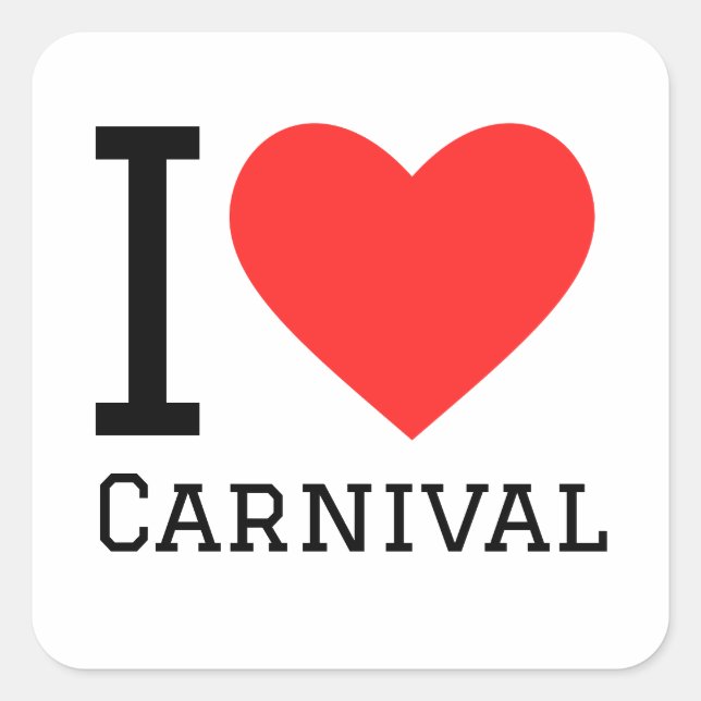 i love carnival  square sticker (Front)
