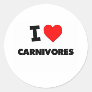 I love Carnivores Classic Round Sticker