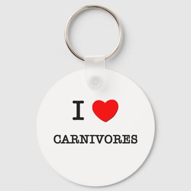 I Love CARNIVORES Key Ring (Front)